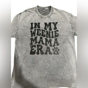 NEW Oversized Stonewashed Gray Graphic Tee with Bold Text